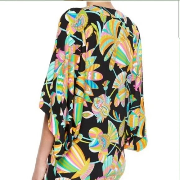 Trina Turk Tahitian SZ L Floral Mini Tunic Swim Cover Up 20th Anniversary NWT - Picture 4 of 13